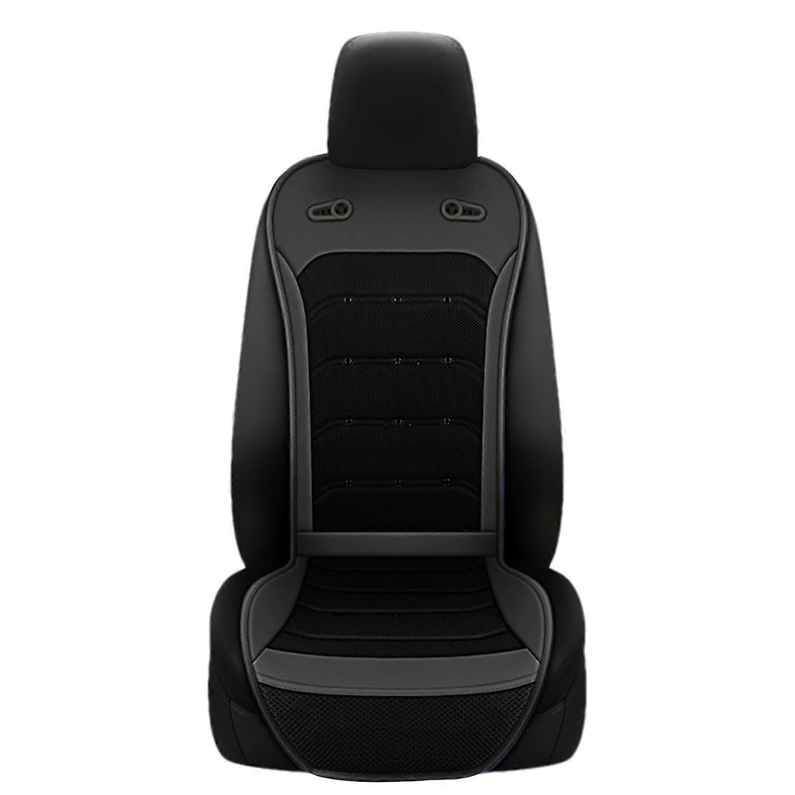 Cooling Seat Pad - Universal Fit Car Seat Cooling Pad with Two Powerful Fans, 24 Vents, Lightweight Black Design