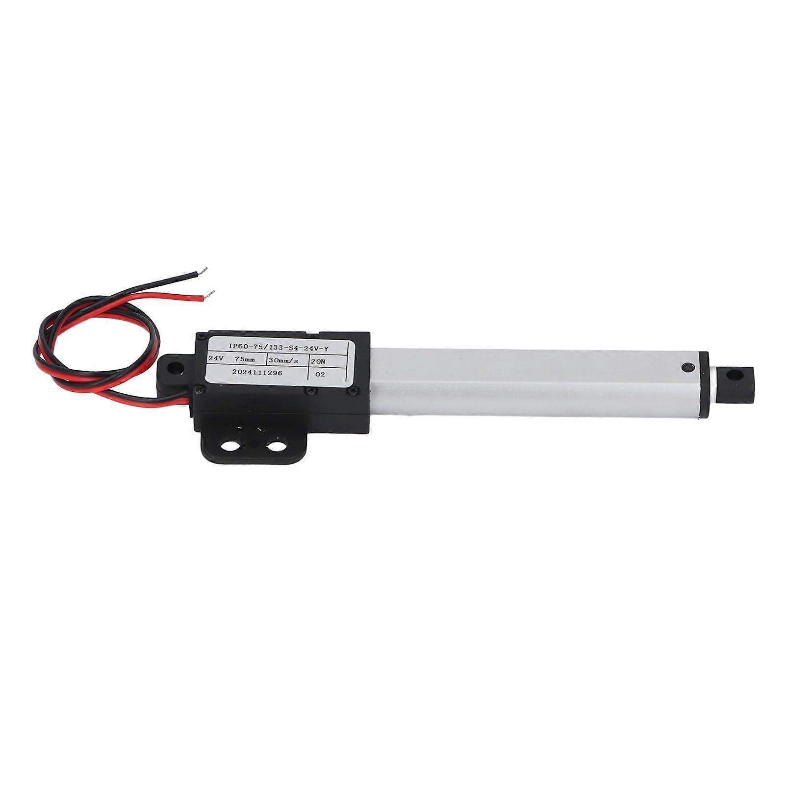 Mini Linear Actuator 20N Thrust with Wing, 75mm Stroke, 30mm/s, DC24V IPX4 for Robotics and Automation