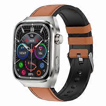 Tk16 Amoled Scherm Smartwatch Micro-Fysiek Onderzoek Ecg Gezondheidsmonitoring Sporthorloge, Leer