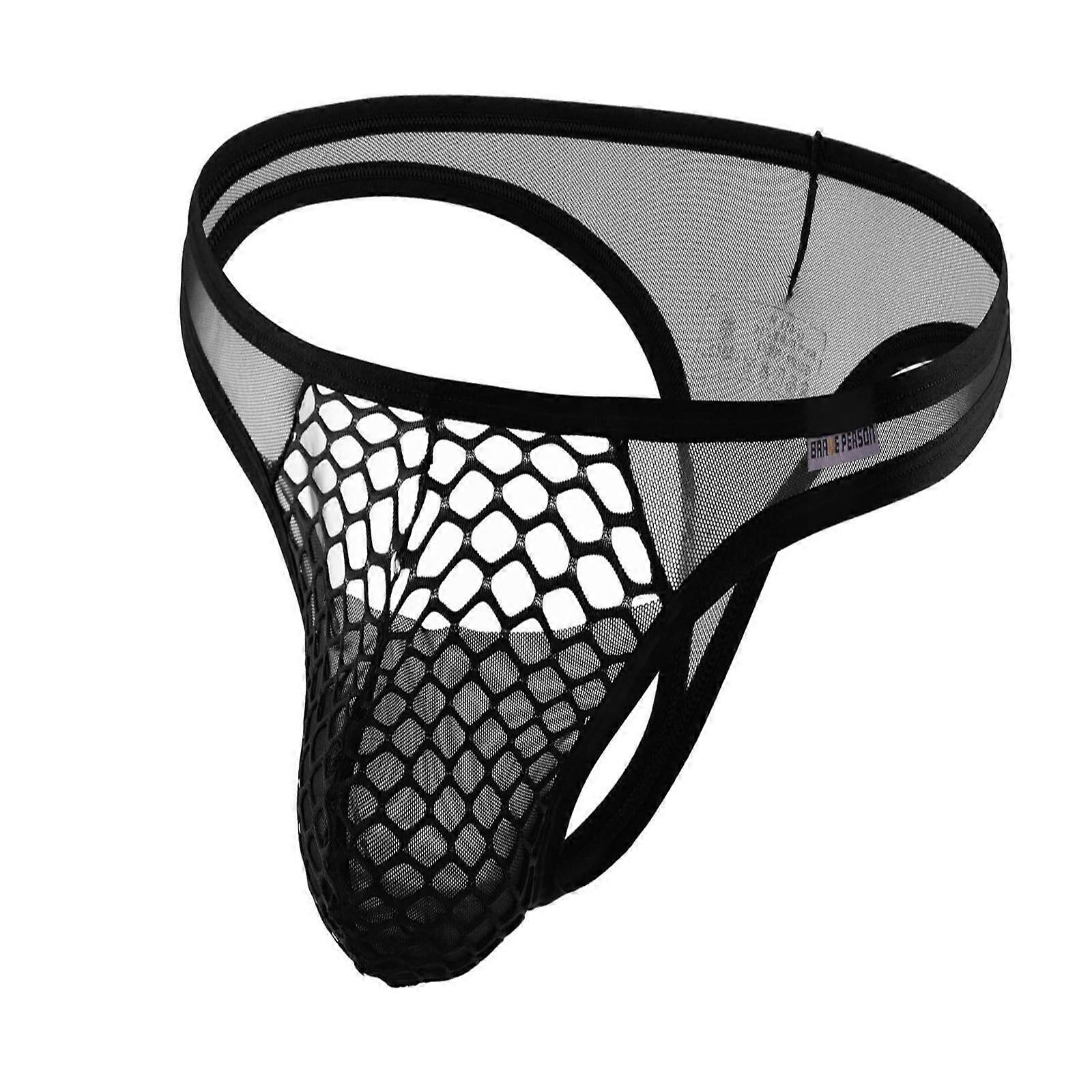 Mesh Briefs Men's Transparent Thong Gay String Breathable Summer Underwear
