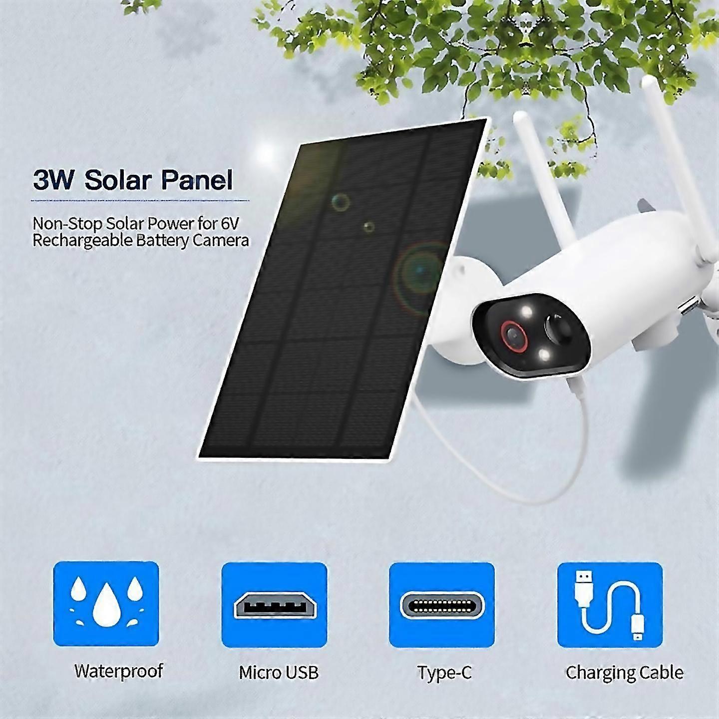 For 3w solar panel for security cameras builtin rechargeable battery