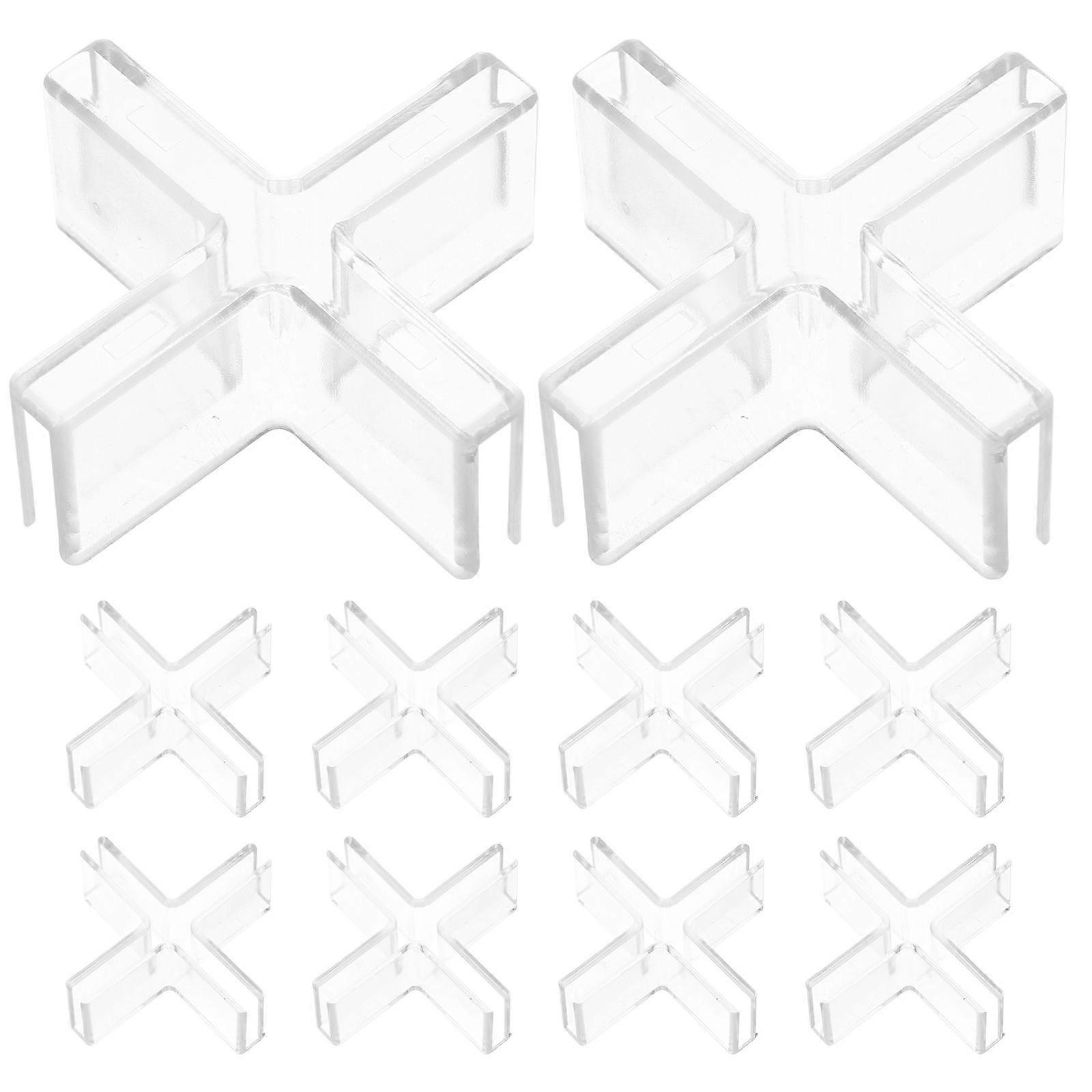 10pcs Multi-Functional Transparent Plastic Glass Connector Clamps for Fish Tanks Display Cabinets and Shelves Easy Installation