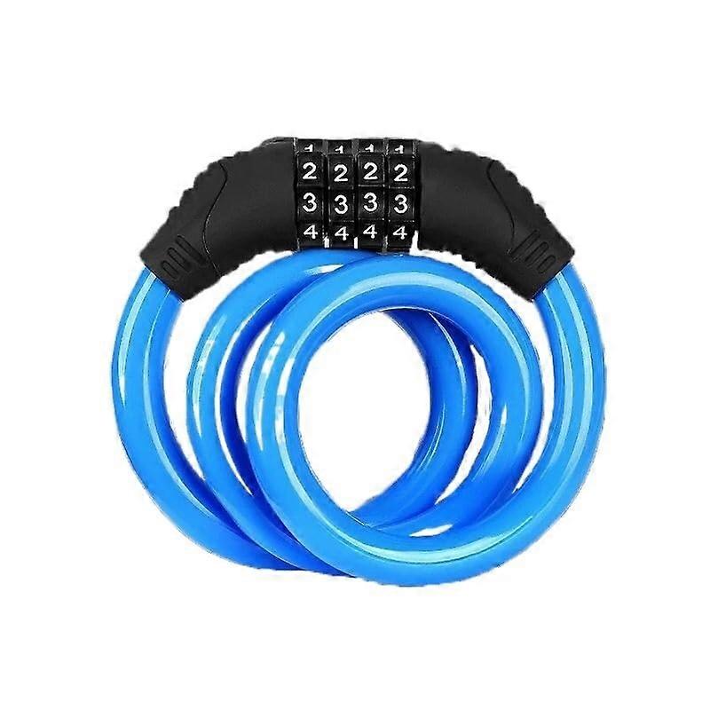 Bike Lock 4-Digit Combination Ring Lock For MTB And Road Bikes, Anti-Theft Bike Accessory, Blue