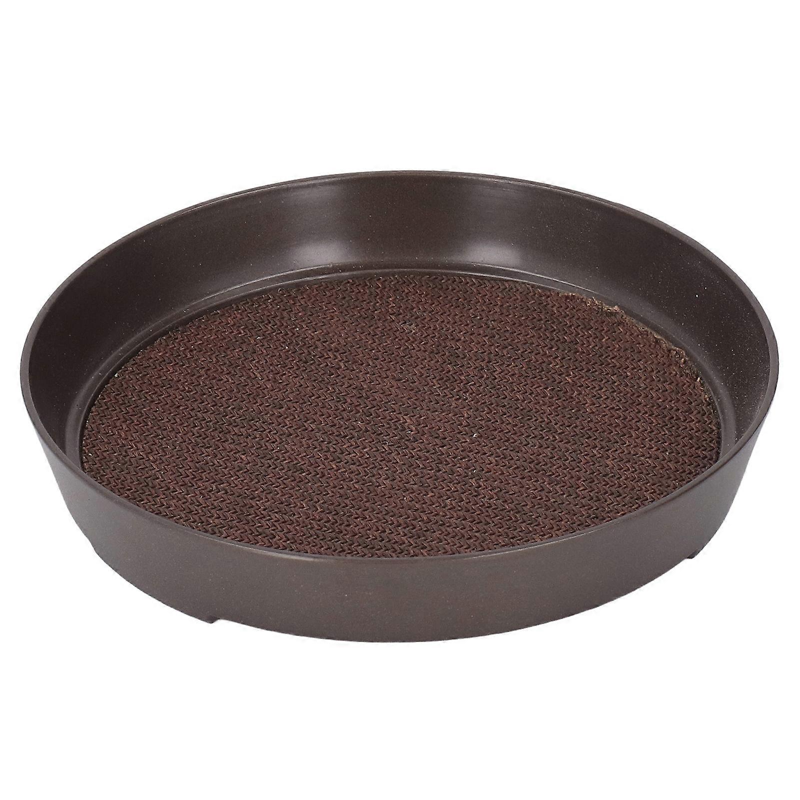 Lite tebrett, enkelt rundt legering dekorativt teserveringsbrett for hjemmeterrasse verandadekk