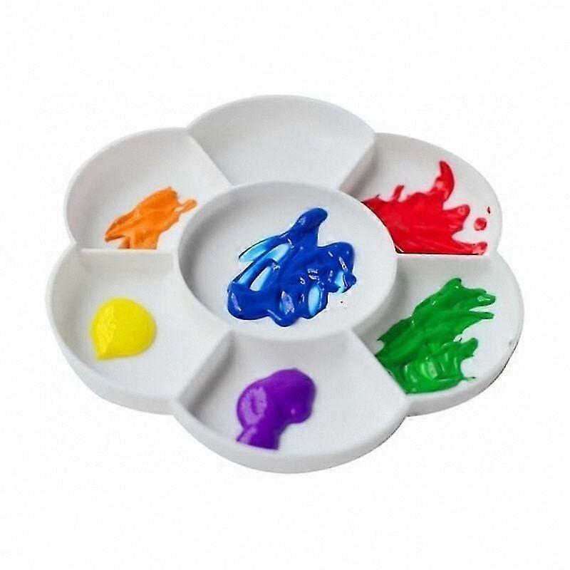 White Plastic Paint Palettes in Flower Design - 2 Pack