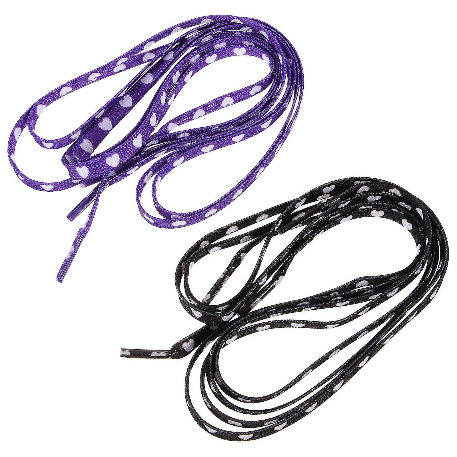 ハートデザインシューレーススタイリッシュフラットシューレーススニーカー、カジュアルシューズ、デイリーウェア(2足)