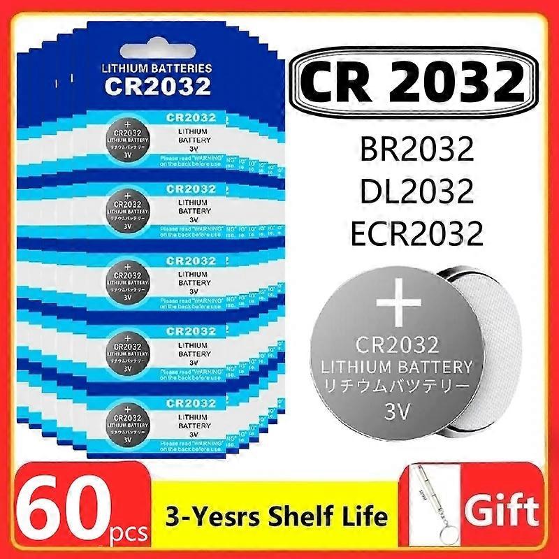 20-60PCS CR2032 CR 2032 Button Battery 3V Lithium Battery for Watch Toy Counter Car Remote Control Button