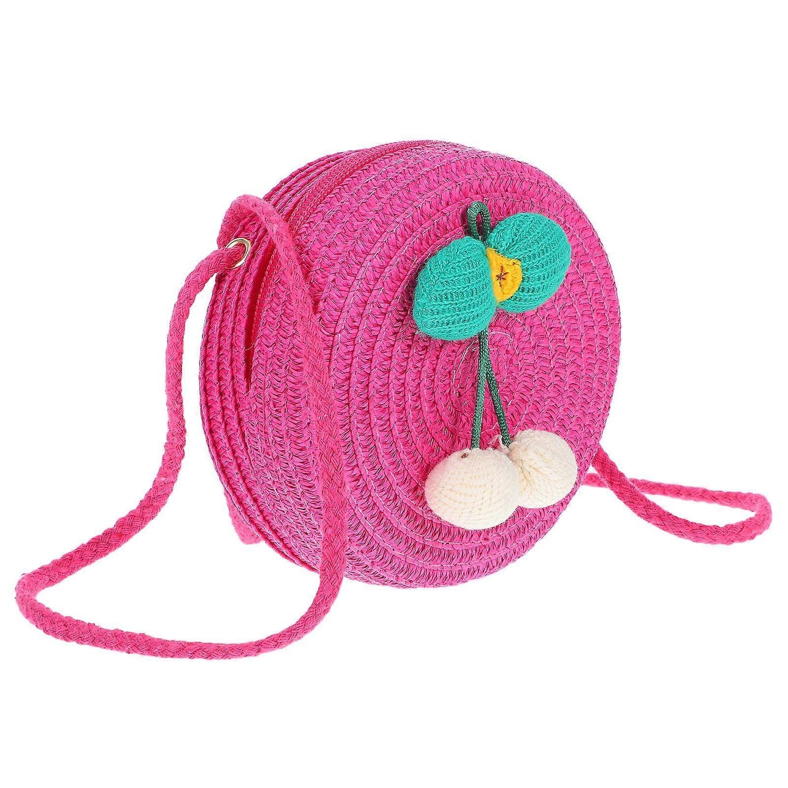 Toddler Crossbody Bag Rosy Purses for Teens Compact and Lightweight Straw Design for Storage Use