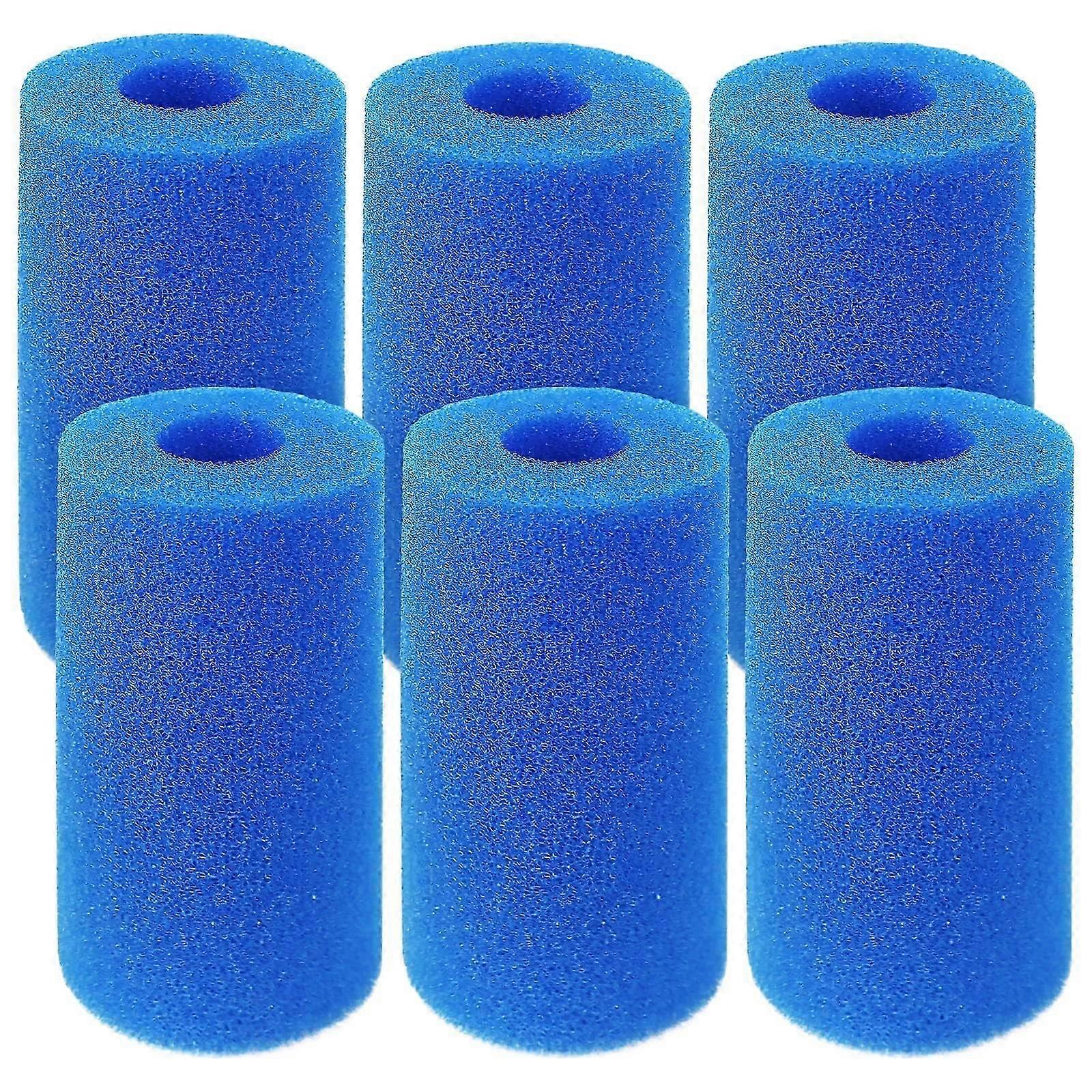 6 Pack Type A Filter Sponge Swimming Pool Replacement Filter Pump Cartridge Reusable Washable Foam Pool Filter Sponge Pool Spa