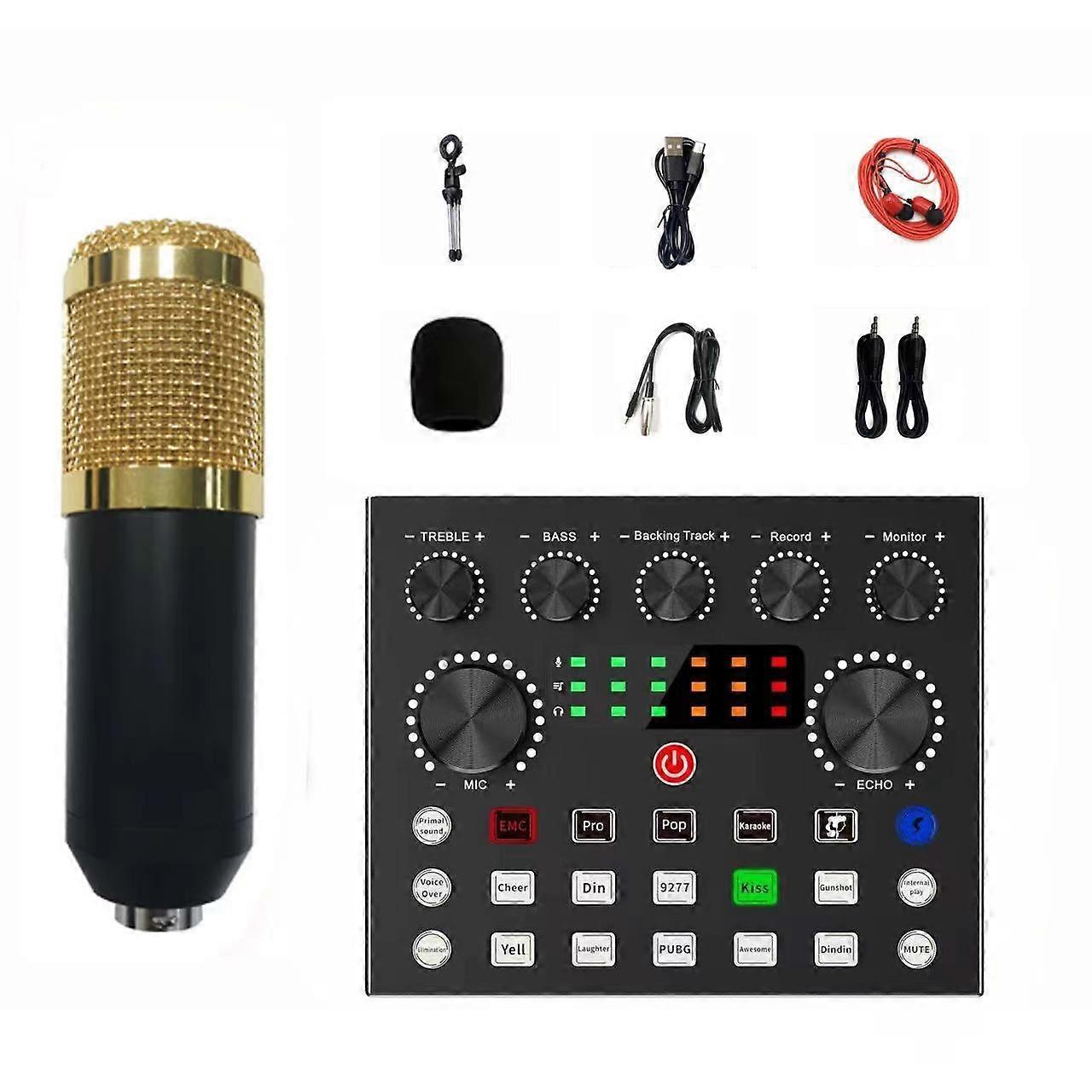V8S Audio Mixer Carte Son Live Triangle Doré Set