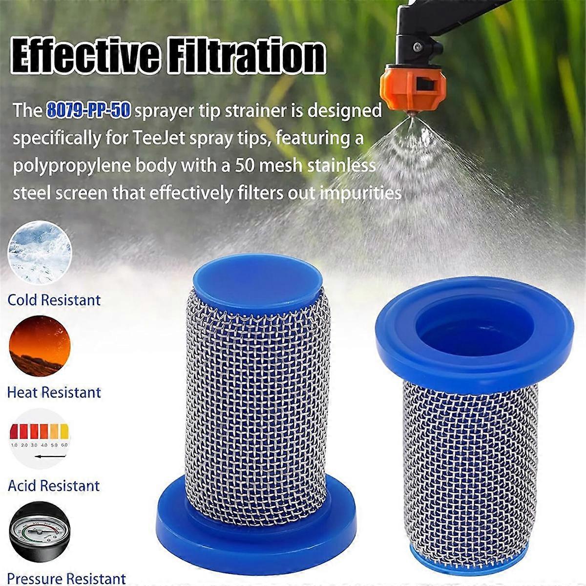 16pcs 8079-PP-50 Sprayer Nozzles Strainer for Sprayer Nozzles,Stainless Steel 50 Mesh Screen