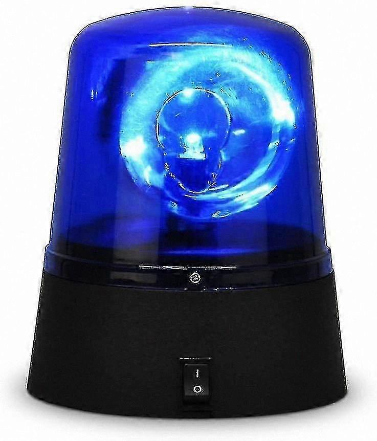 Spinning Blue LED Disco Strobe Light with Siren for Parties and DJ Events
