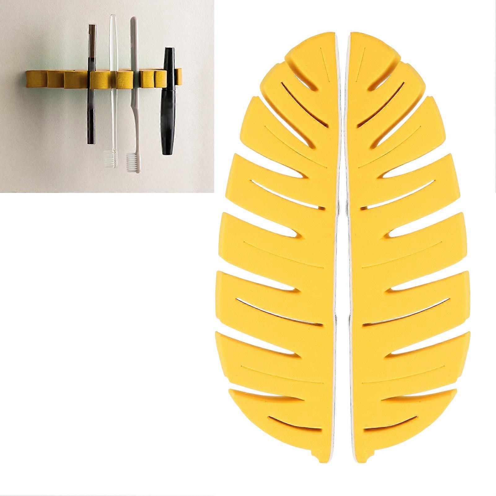 2Pcs Yellow Leaf Shape Makeup Brush Drying Rack EVA Stand Holder