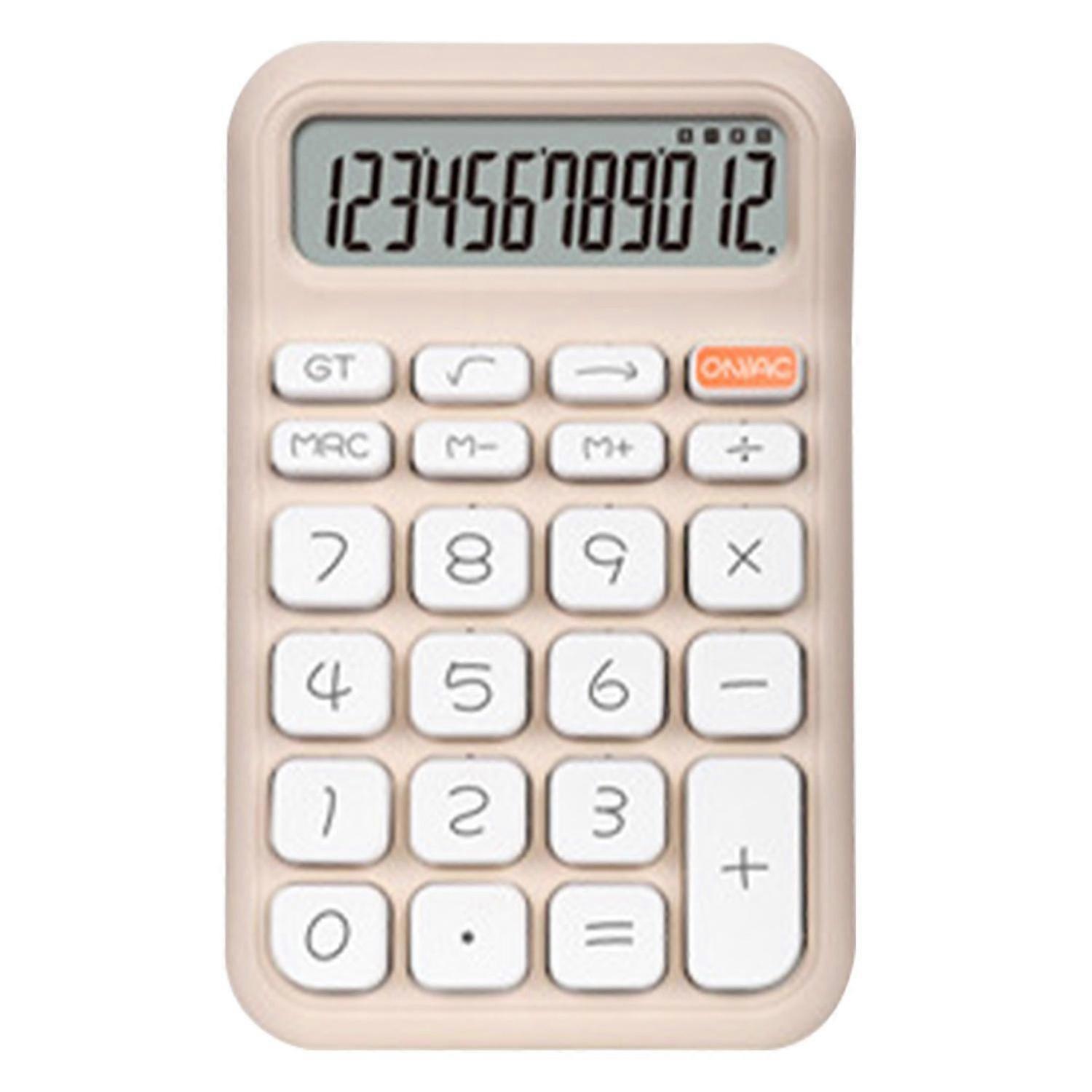 Calculator 12 Digit Handheld Pocket Calculator Note Pad Calculator for Students Office Milk Tea Colo
