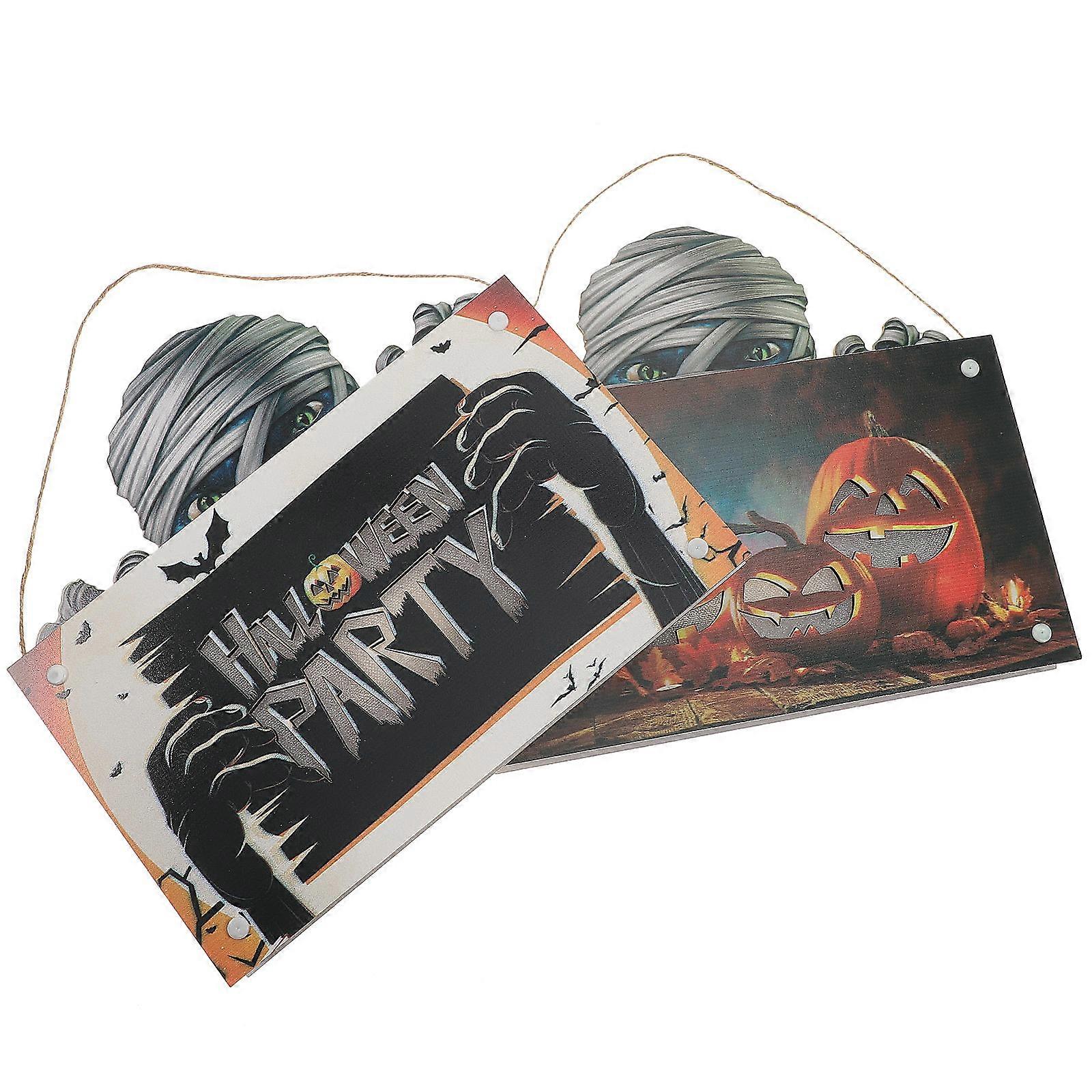 Multi Color Halloween Sign 2Pcs Lighted Front Door Decoration Design Suitable For Halloween Parties Home Bars And Offices