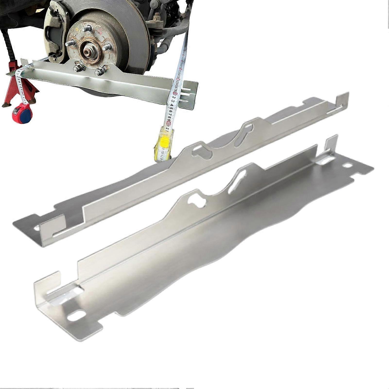 Automotive Alignment Tool Kit, Car Wheel Alignment Tool, Stainless Steel 2Tip Plates, Front Tool, Silver