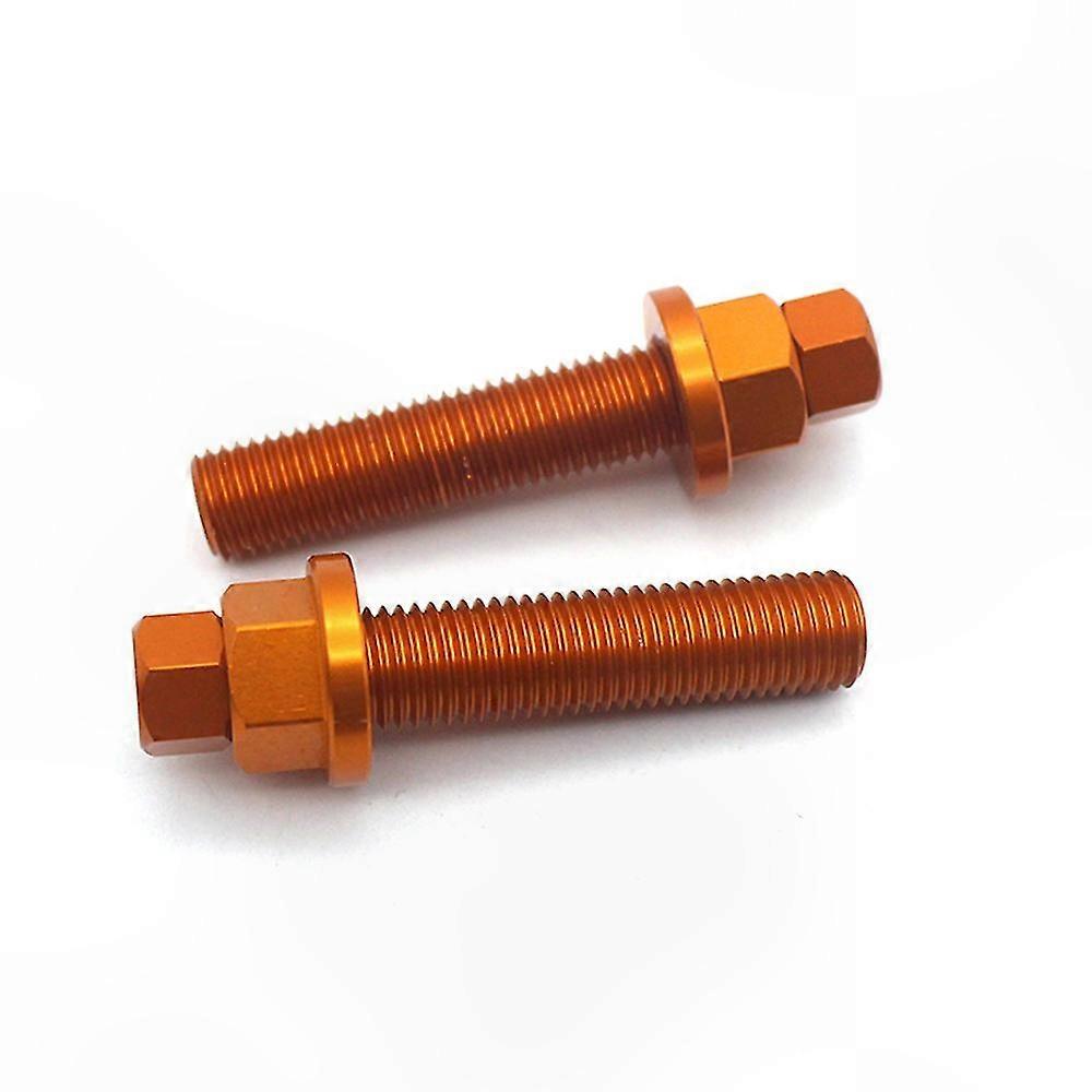 Orange Rear Axle Blocks with Chain Adjuster Screw for Motorcycles 125-1190 Range