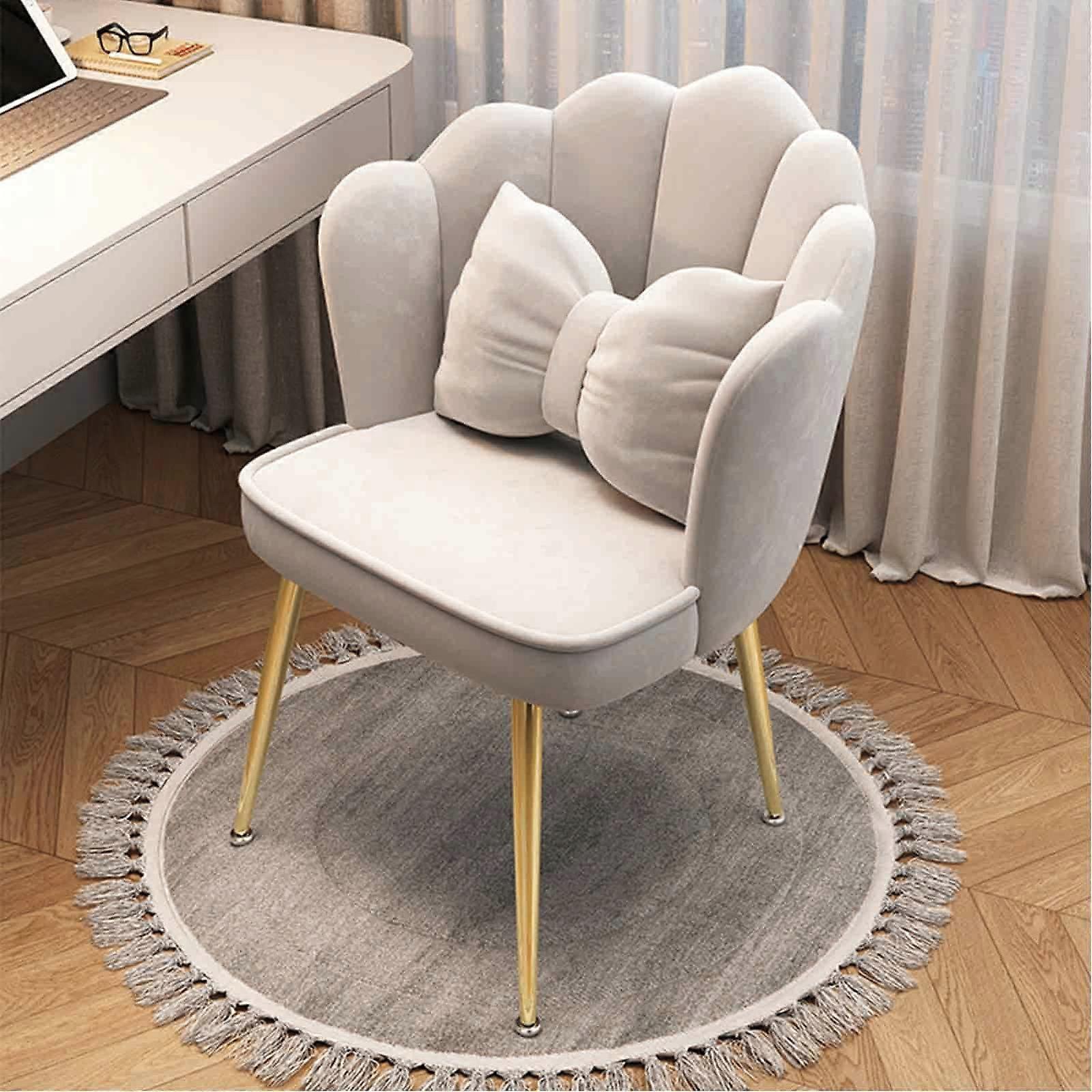 Velvet Vanity Chair Stool For Makeup Table Modern Minimalist Design With Compact Padded Seat And Backrest