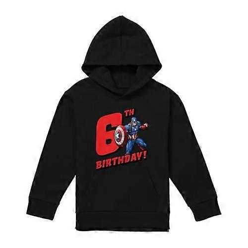 Captain America Childrens/Kids Pull Over 6th Birthday Hoodie