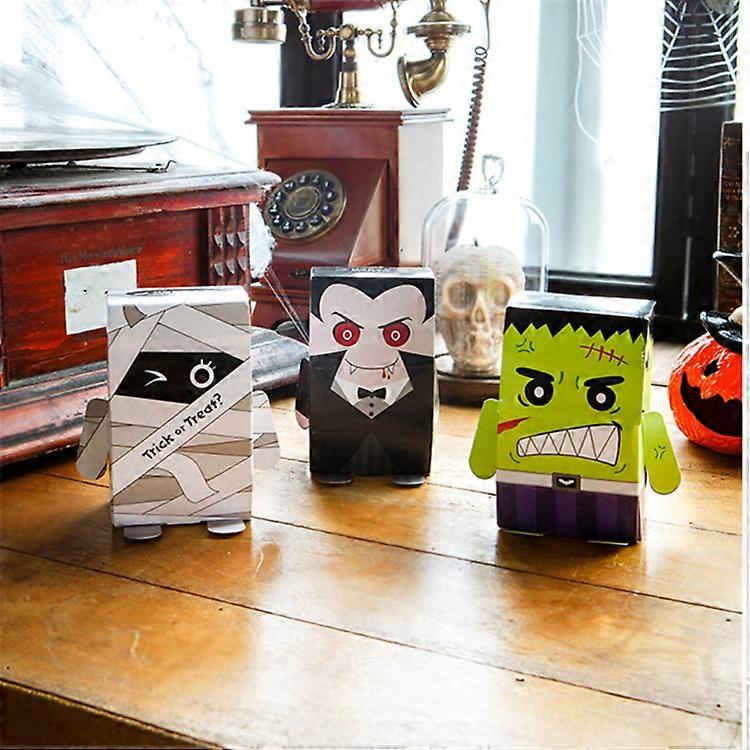 3 Korean Halloween stand-up gift packaging boxes Creative funny ghost bat candy box