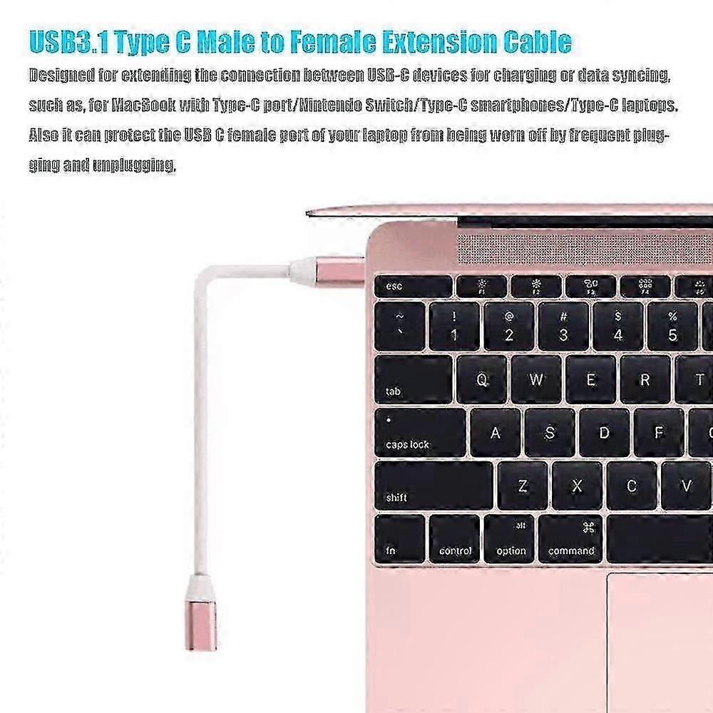 USB-C-Verlängerungskabel USB 3.1 Typ C Stecker auf C Buchse Verlängerungskabel Adapter Konverter Datensynchronisation