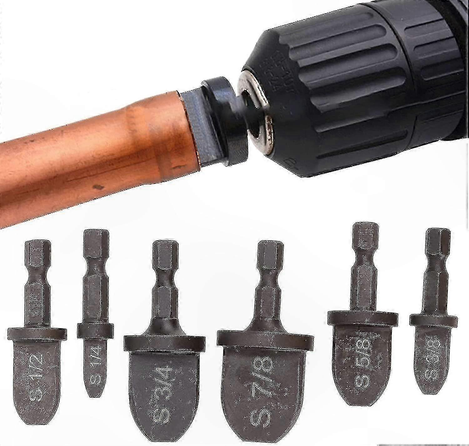 6-Piece Copper Pipe Expander Tool Set with Hex Handle for HVAC Applications
