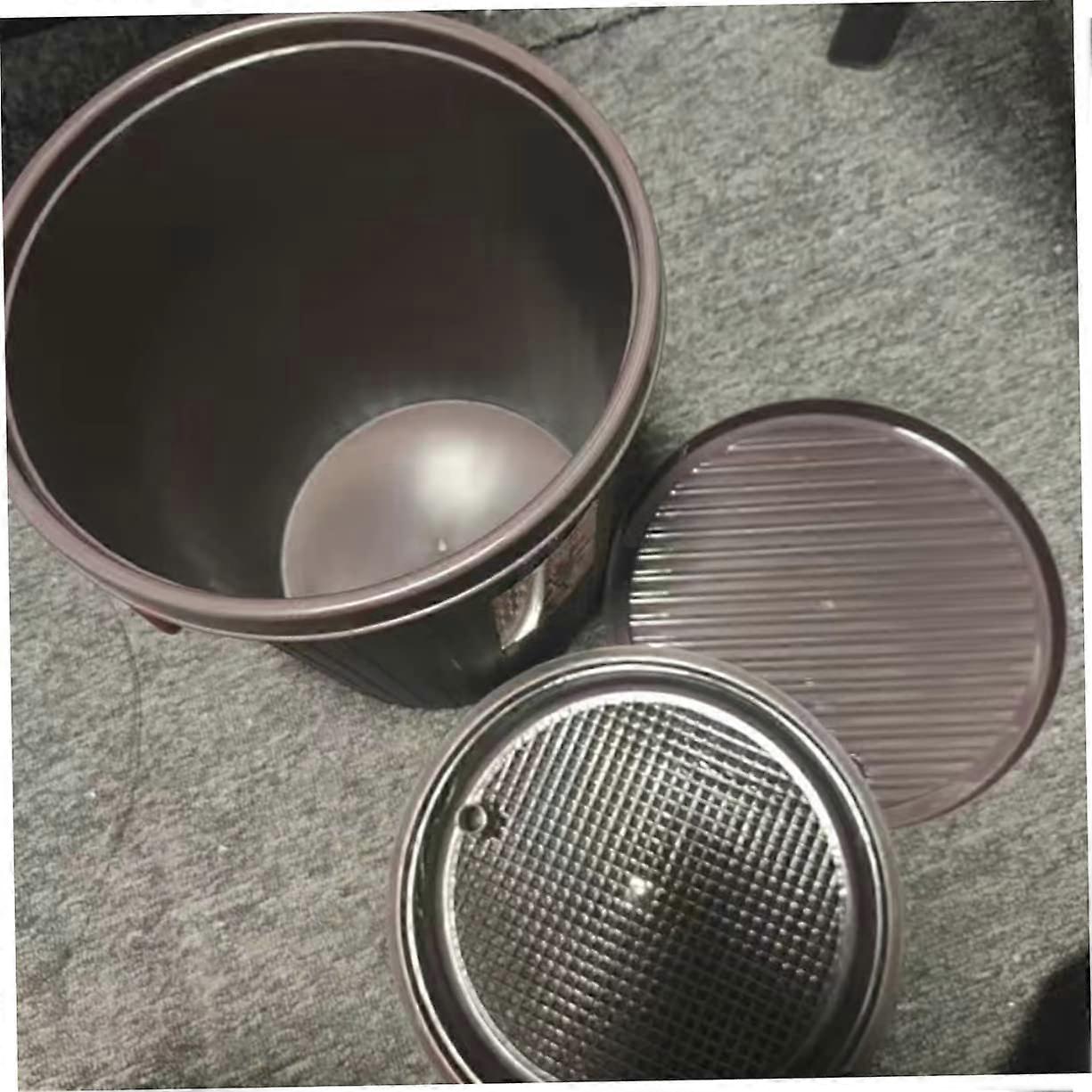 Jasmine Tea Leaf Strainer Bucket 8L Capacity, Compact Tea Residue Storage, Lidded Dregs Bucket For Home Office