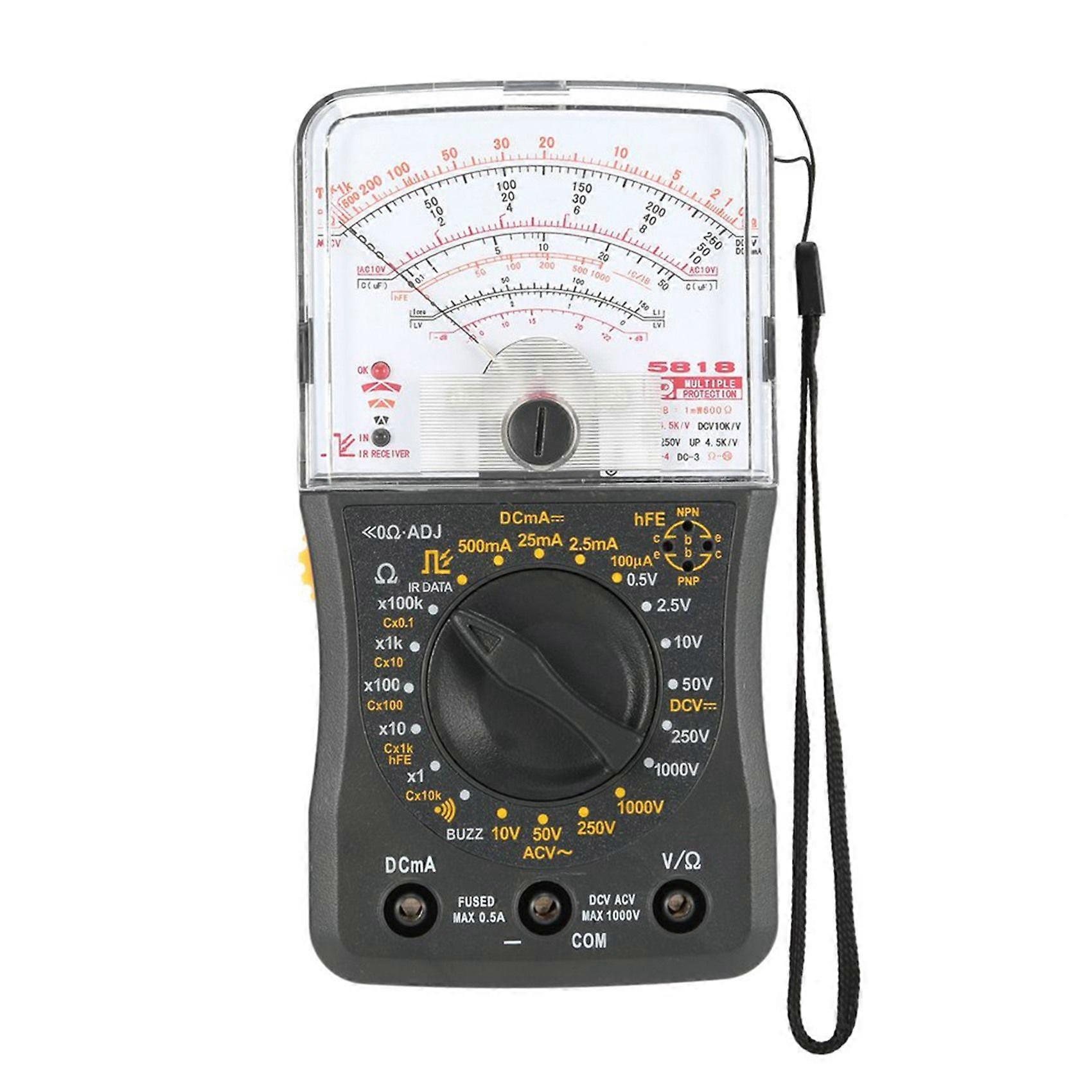High Precision Mini Handheld Analog Multimeter Voltmeter Ammeter Resistance Continuity Capacitance Diodes Tester