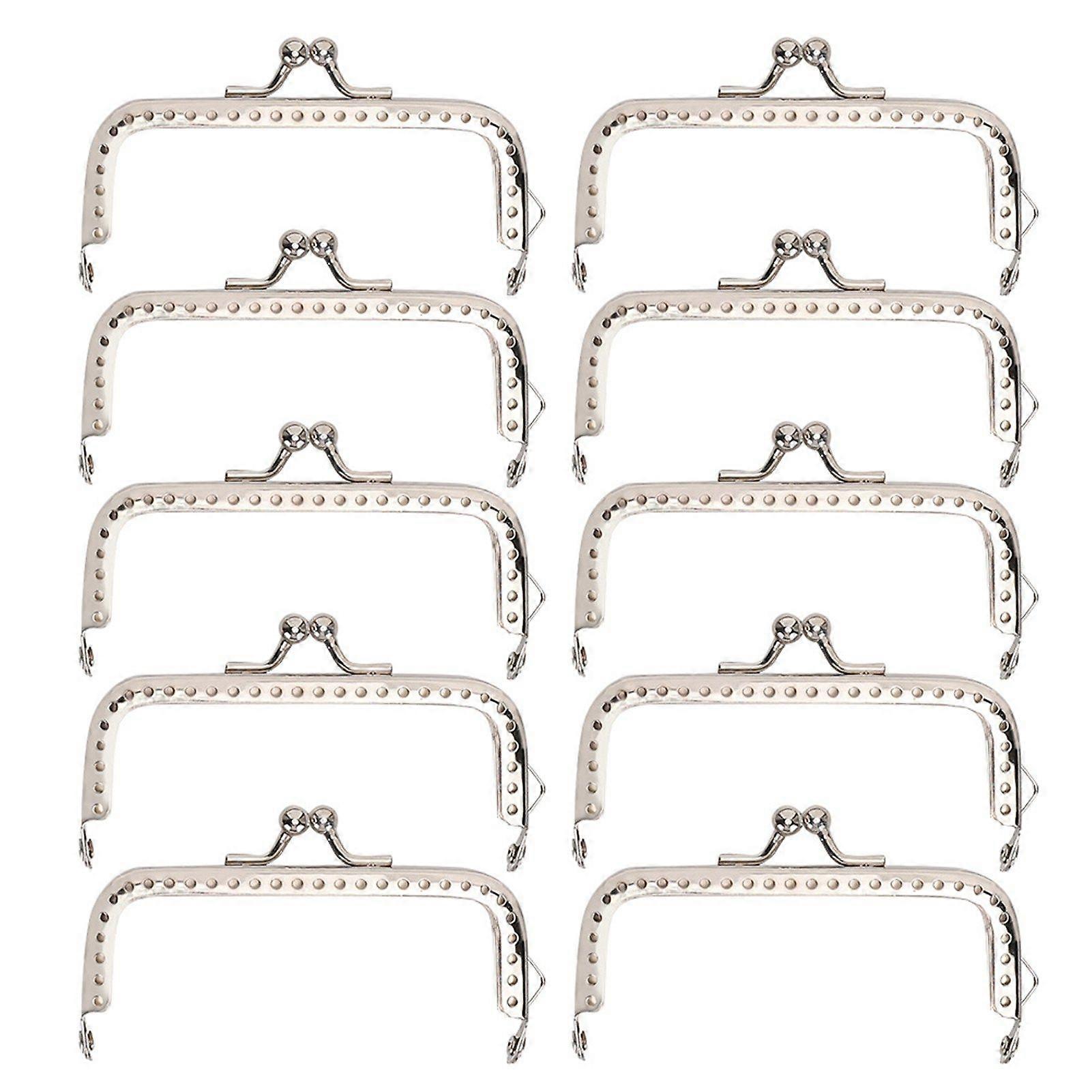 10pcs 8.5cm Square Metal Frame Clasp Lock Clip for Purse Bag Making DIY Craft Supplies