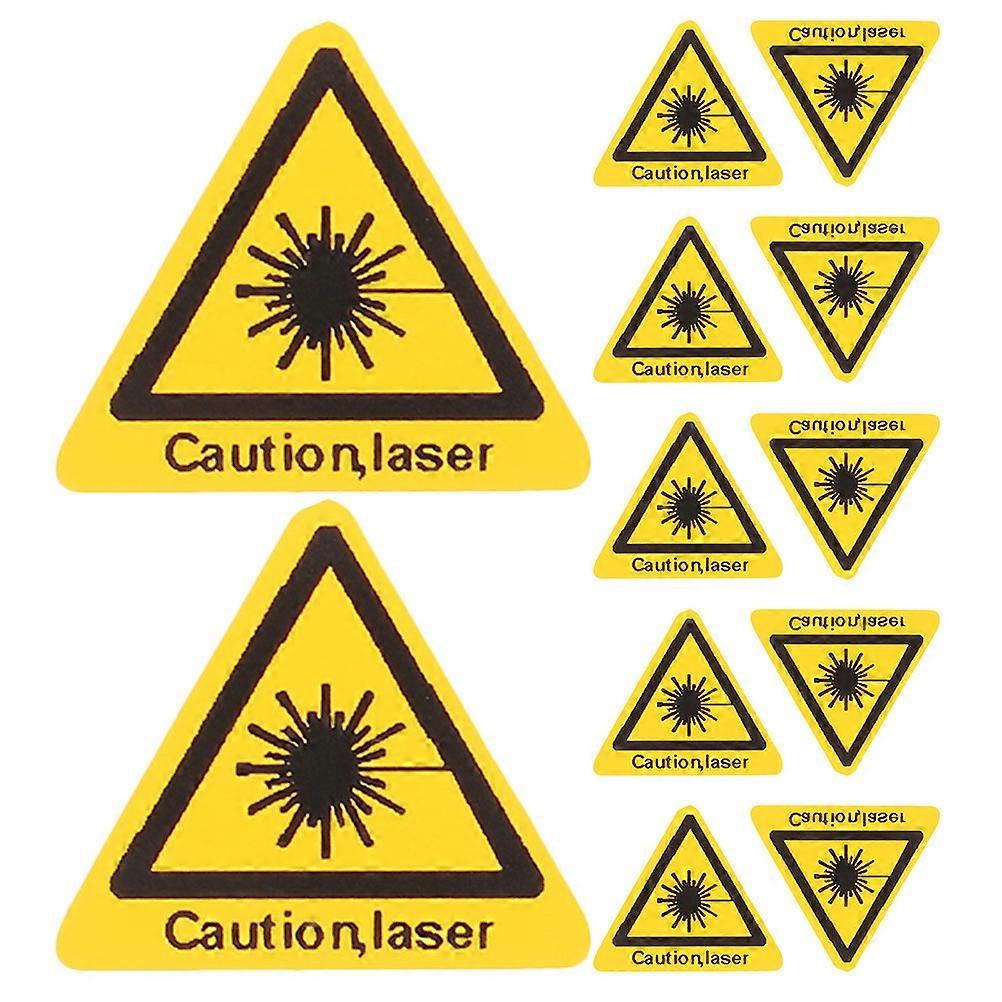 Warning Sign Caution Sticker for Industrial Safety Use 30Pcs Yellow