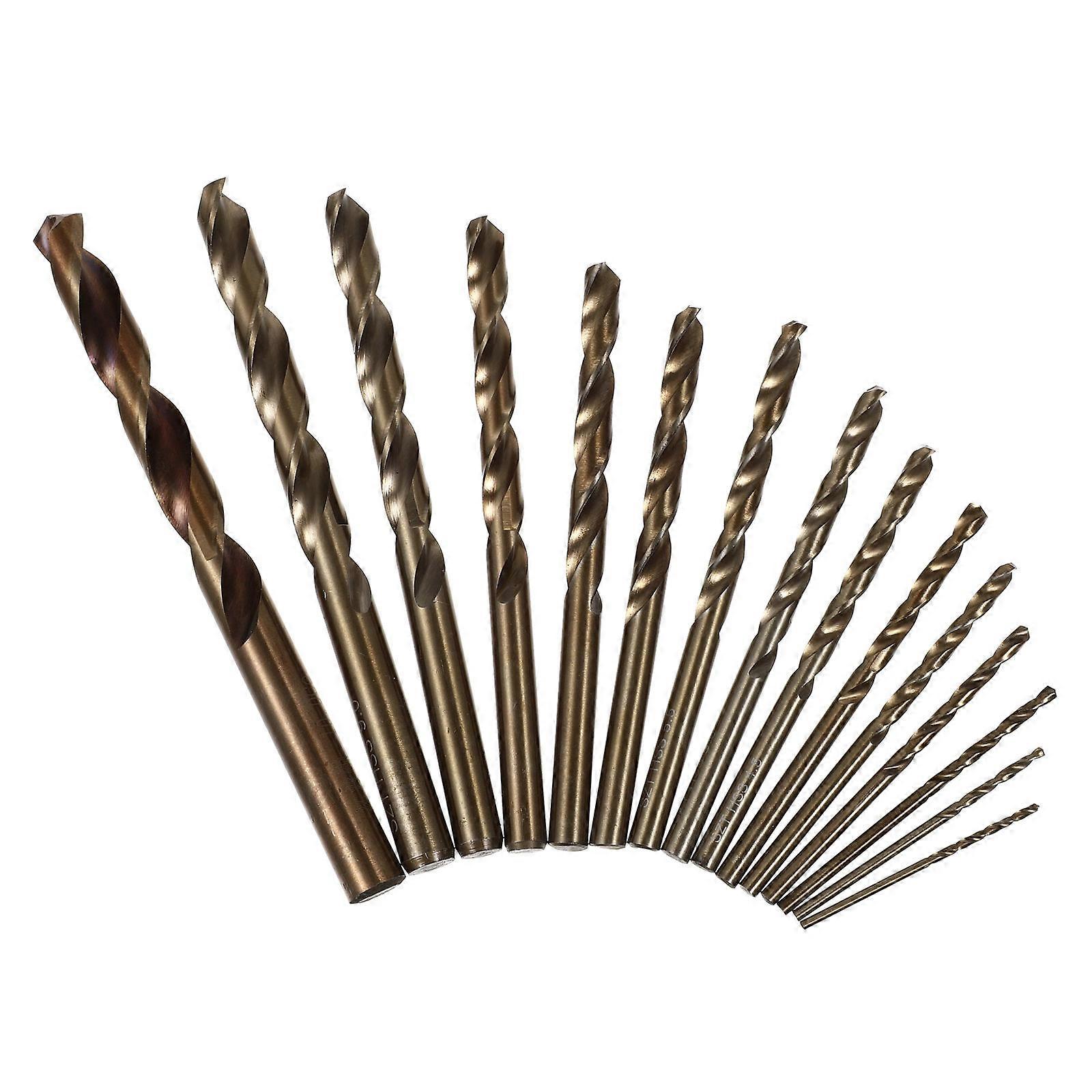 High Speed Steel Twisted Wire Drill Bit Set for Cast Iron Drilling 15Pcs