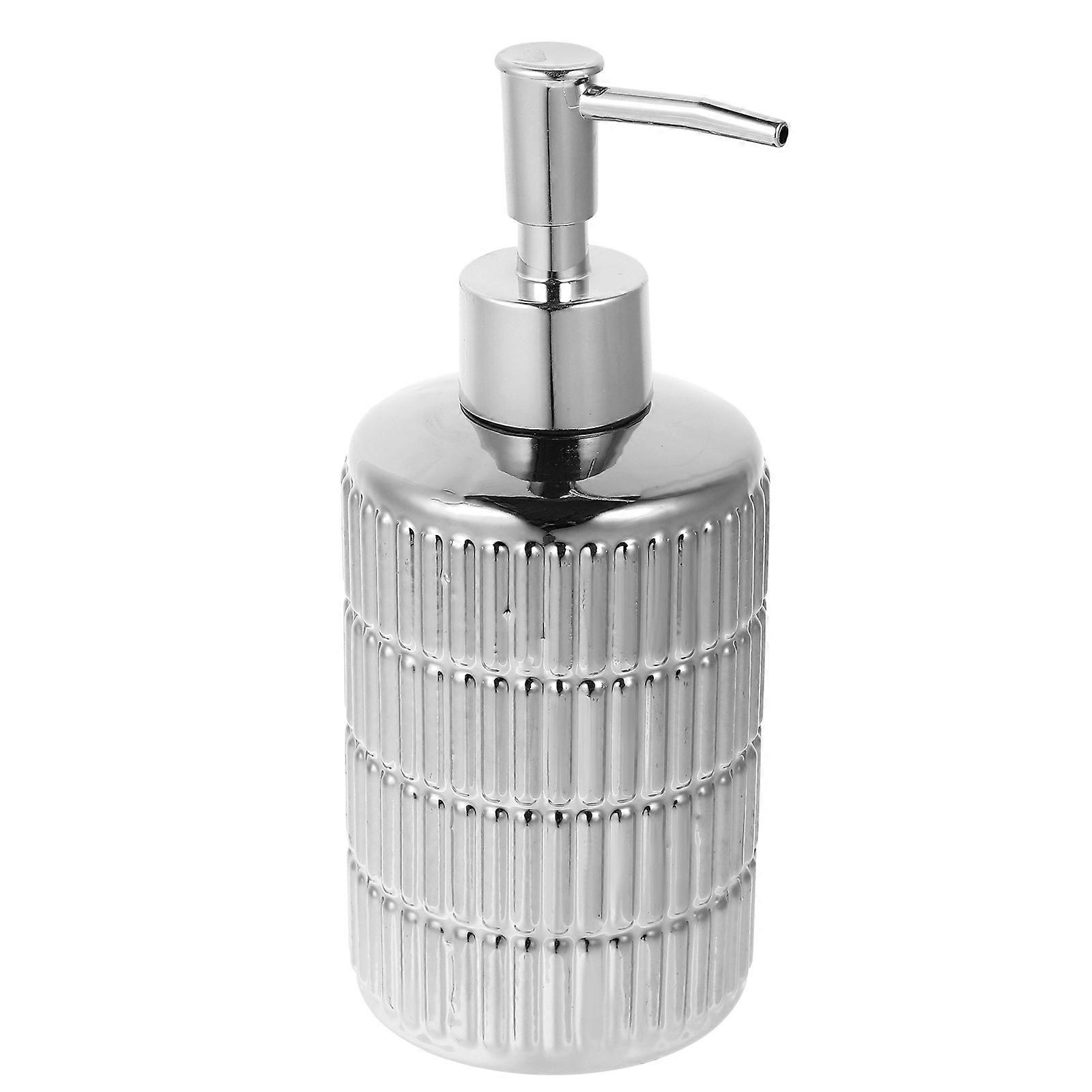 Refillable Ceramic Shampoo Holder For Hotel Use In Silver Color With 17.5x8cm Size For Reusable Liquid Storage 1Set