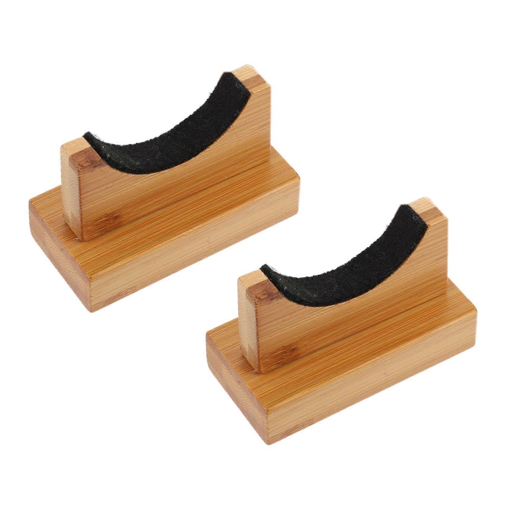 Baseball Bat Display Holder Solid Wood Horizontal Desktop Rack For Collectors And Fans 1 Pair Home And Indoor Use