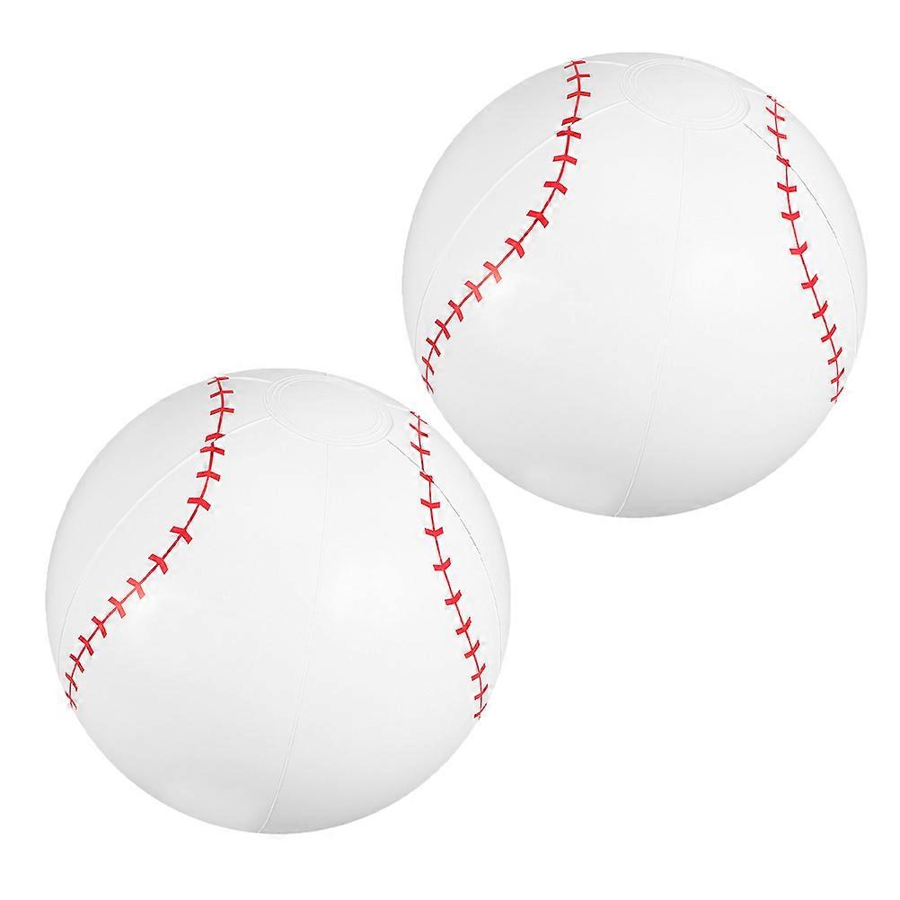 Beach Inflatable Balls 2Pcs White PVC Versatile Play Balls for Kids