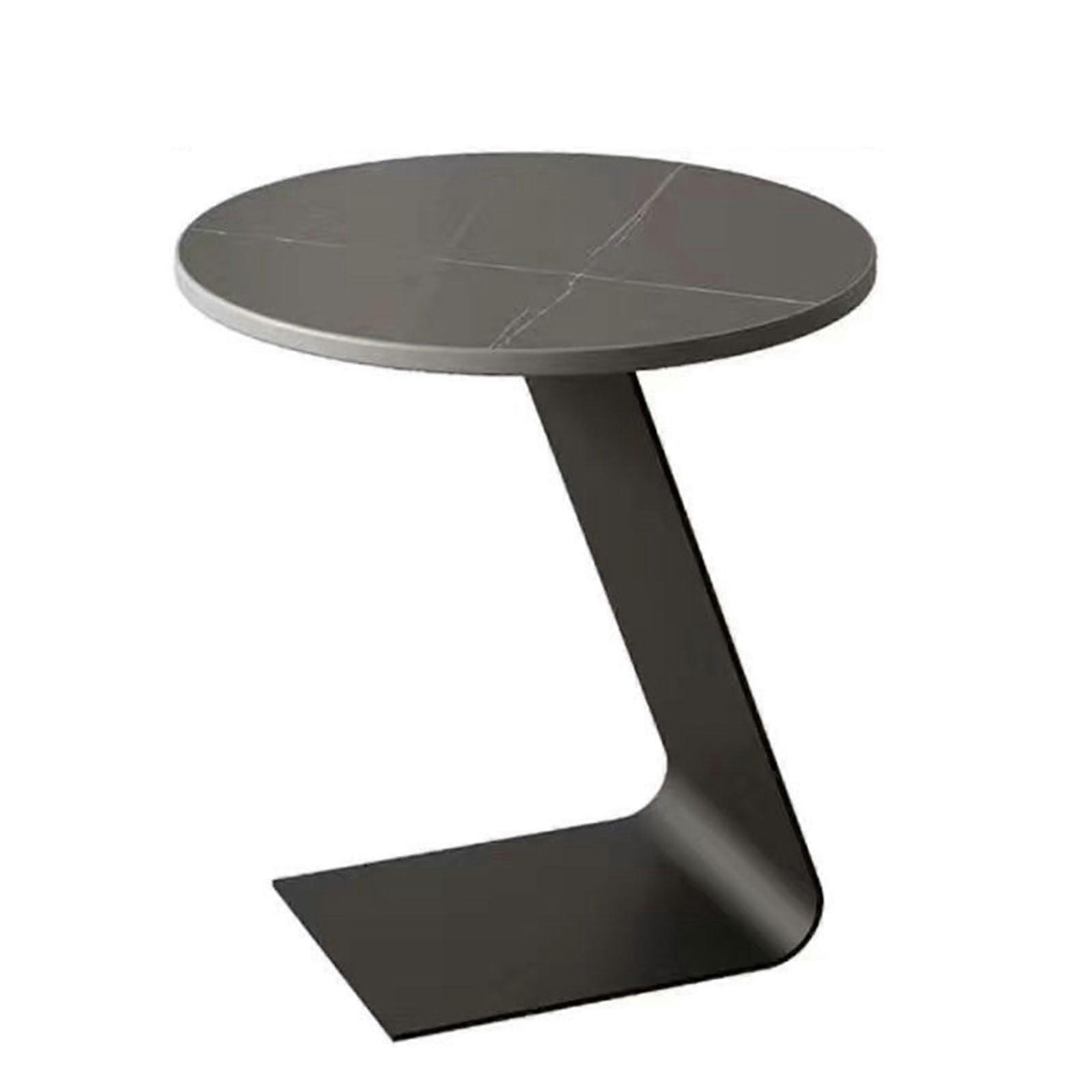 C Shaped Side Table Marble , 45 Cm Round End Table For Living Room, Sofa Nightstand, Small Coffee Table, Office