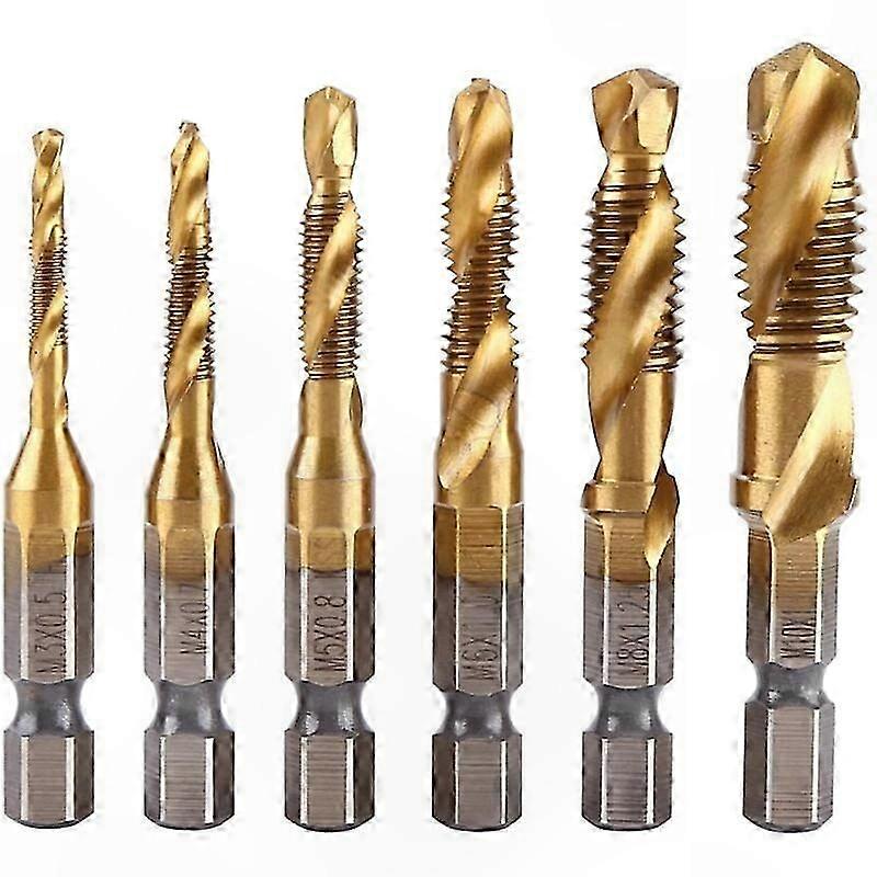 Thread Tapping Tools Set, 6-Piece M3 & M SZRH-1 Drill Bits and Taps, Combination Threader Kit