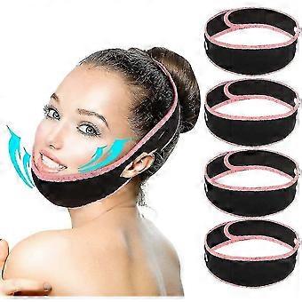 4 Pcs Facial Ming Strap, Facial Lifting Ming Belt Thin Face Bandage Create V-line Face Shapes, Chin Cheek Lift Up Anti Wrinkle Face Massage To
