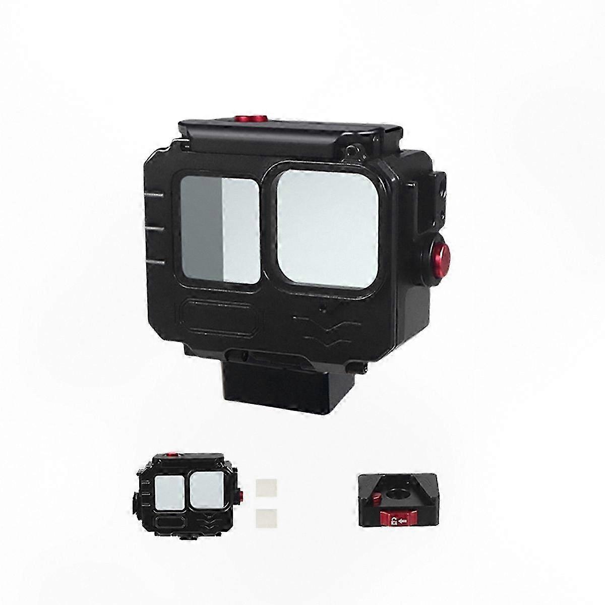 Waterproof Action Camera Case with 80M Depth Rating, Aluminum Frame for Underwater Protection during Diving Adventures
