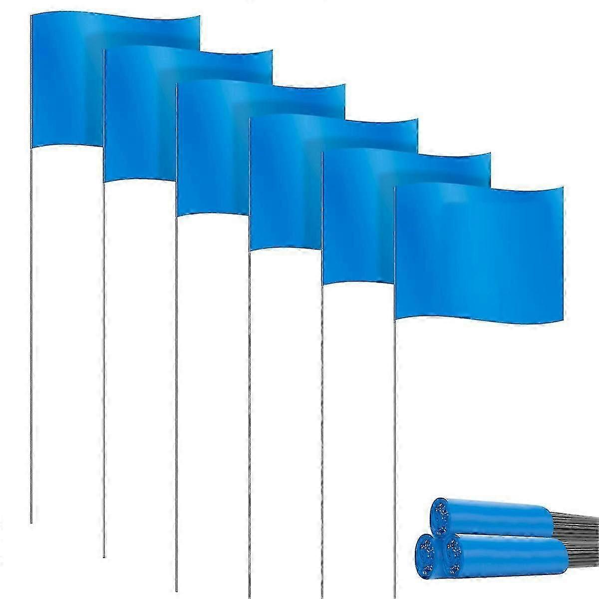30-Pack PVC Marking Flags for Lawn and Garden - Small Colourful Flags for Boundary Marking