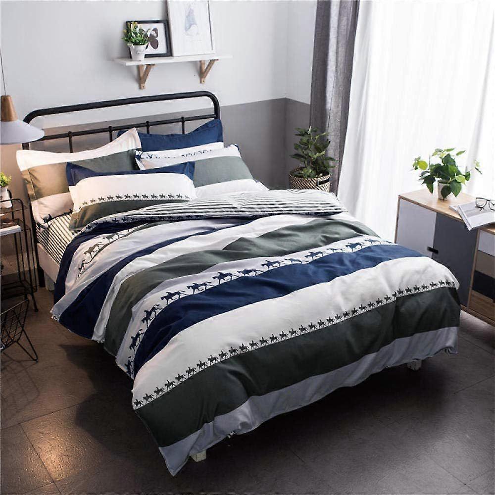 s318 Printed Kids 3 Piece Bedding Set Double,Comfort Soft Lightweight Duvet Cover With 2 Piece Pillow Shams - Soft Lightweight Microfiber Retro Colorf