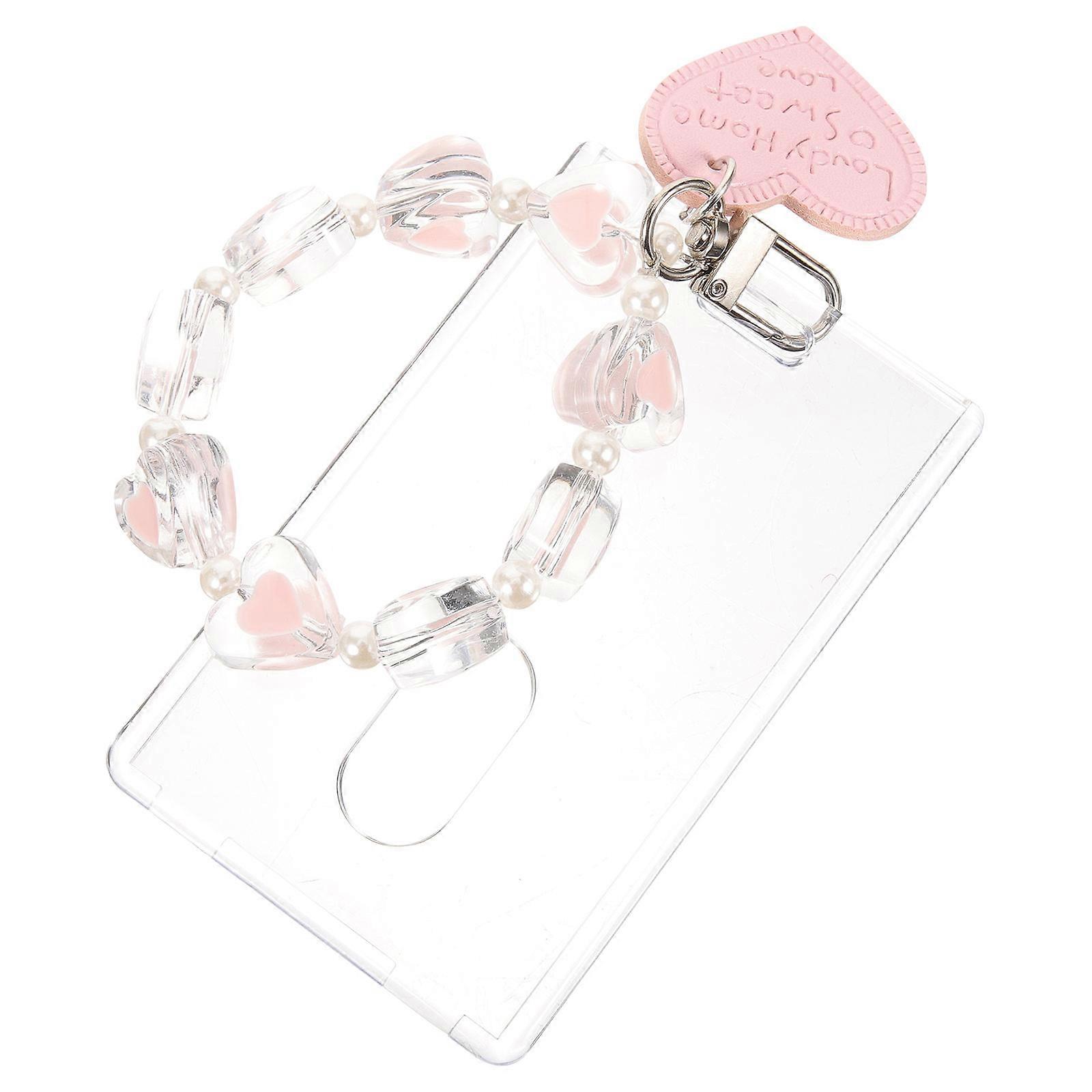 Photocard Holder Keychain Acrylic for Cards 2Pcs Transparent Photo Sleeve Protector