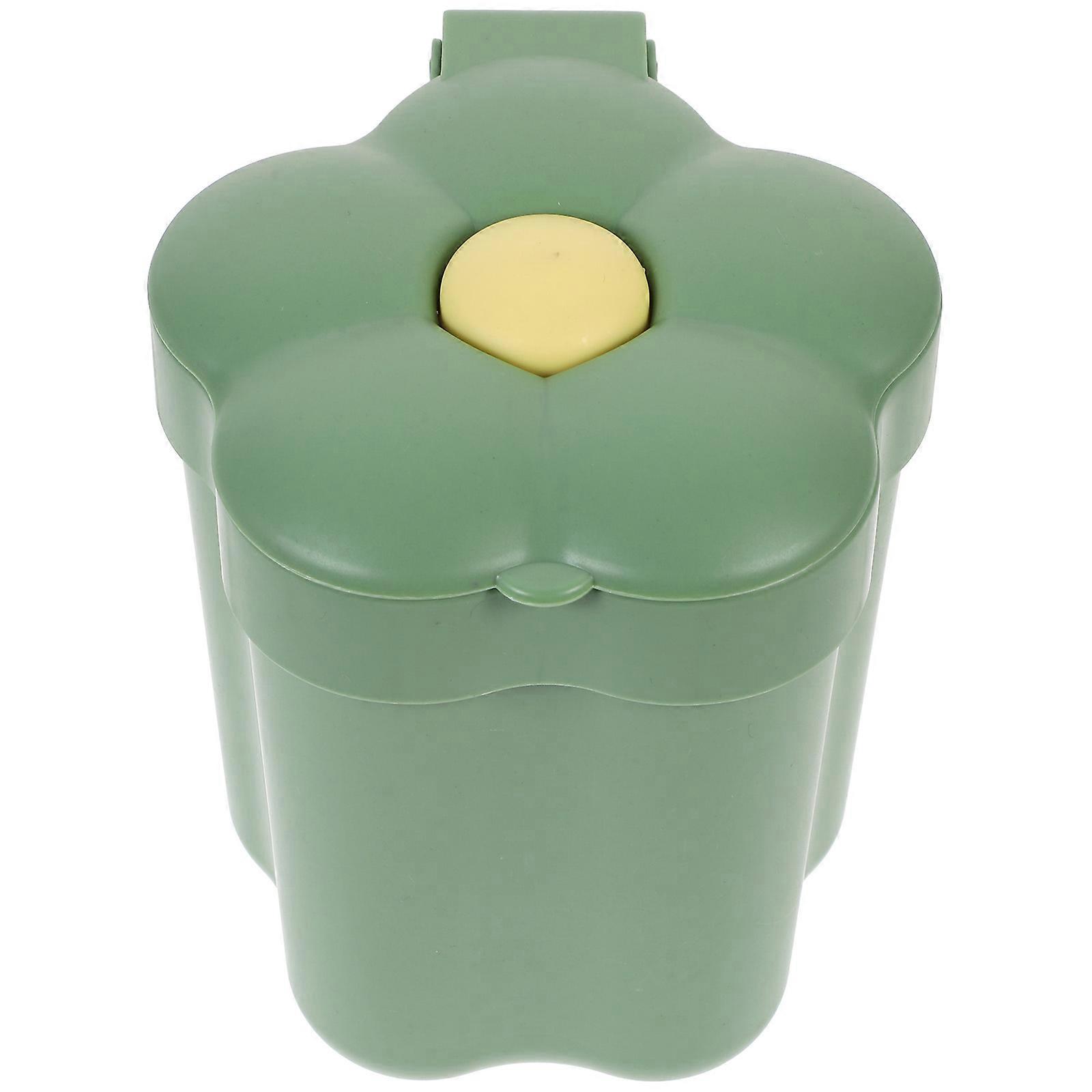 Office Trash Bin Flower Shaped for Garbage Storage 2Pcs Green Wastebaskets