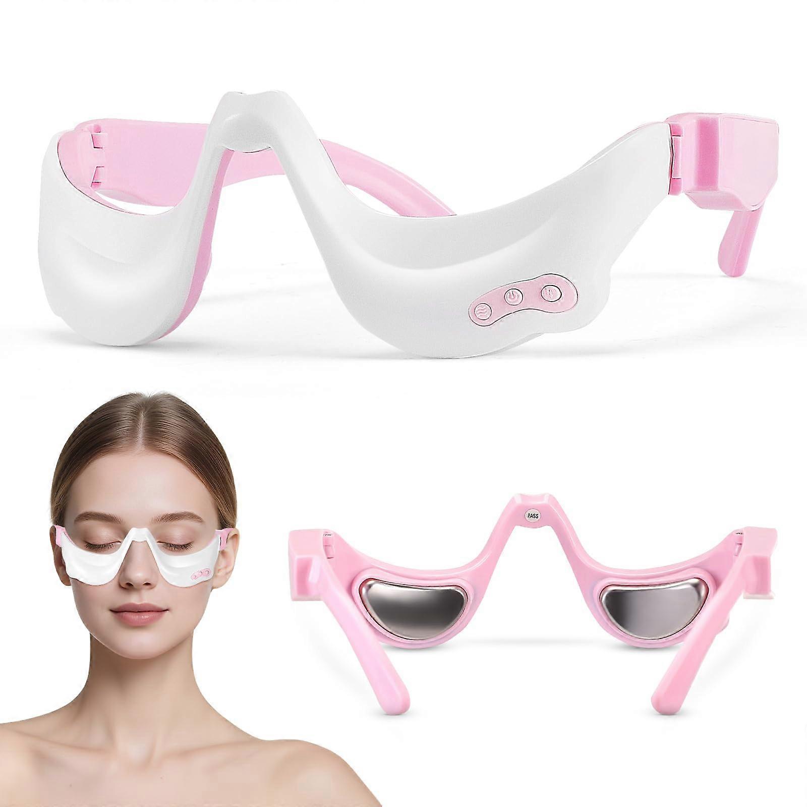 Under Eye Red Light Therapy Massager EMS Microcurrent Eye Protector 3D Vibration White Reduces Dark Circles