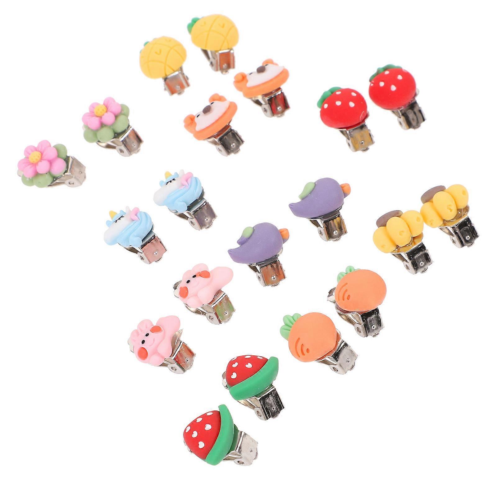 Assorted Clip on Earrings Decorative Ear Clip 30Pairs