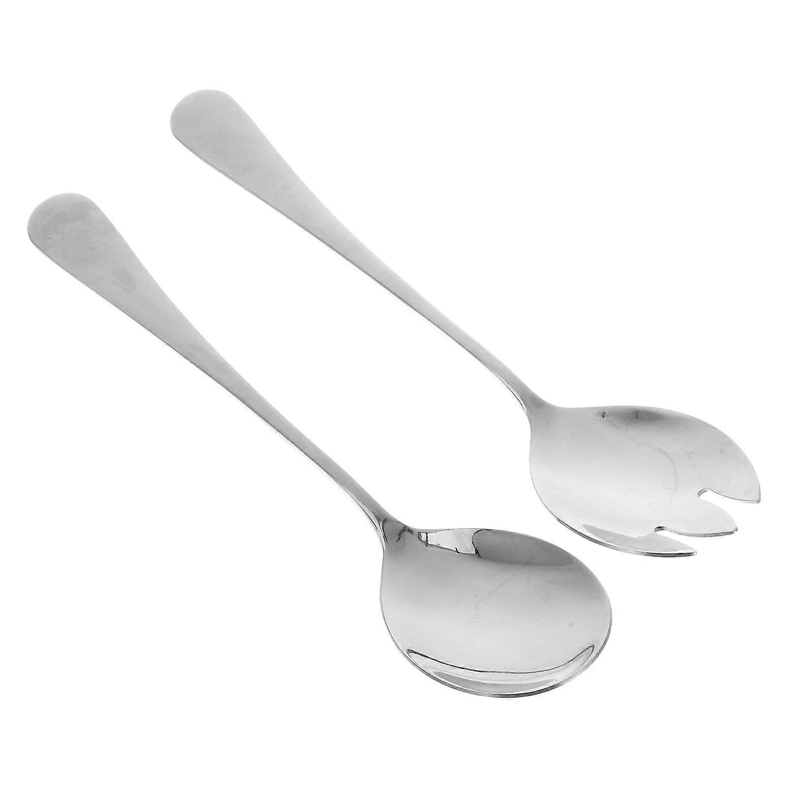 Elegant Design Salad Utensils For Adults And Children Ergonomic Serving Silver 3 Sets