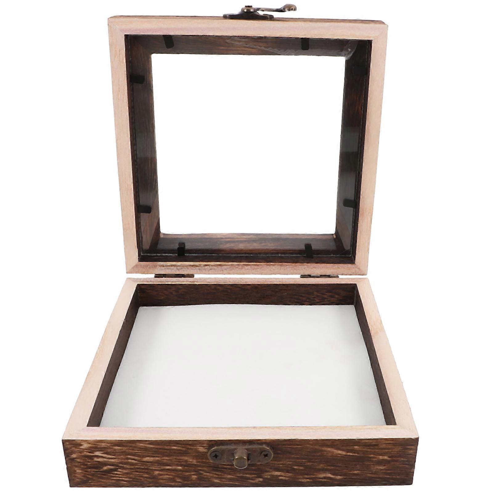 Glass Display Box For Collection Exhibition Butterflies Wood Material Preservation 1Set
