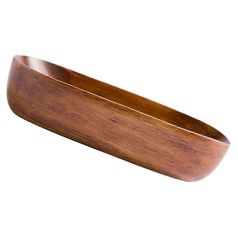 Light Brown Wooden Serving Tray 2Pcs For Dining Parties Rectangular Shape Storage