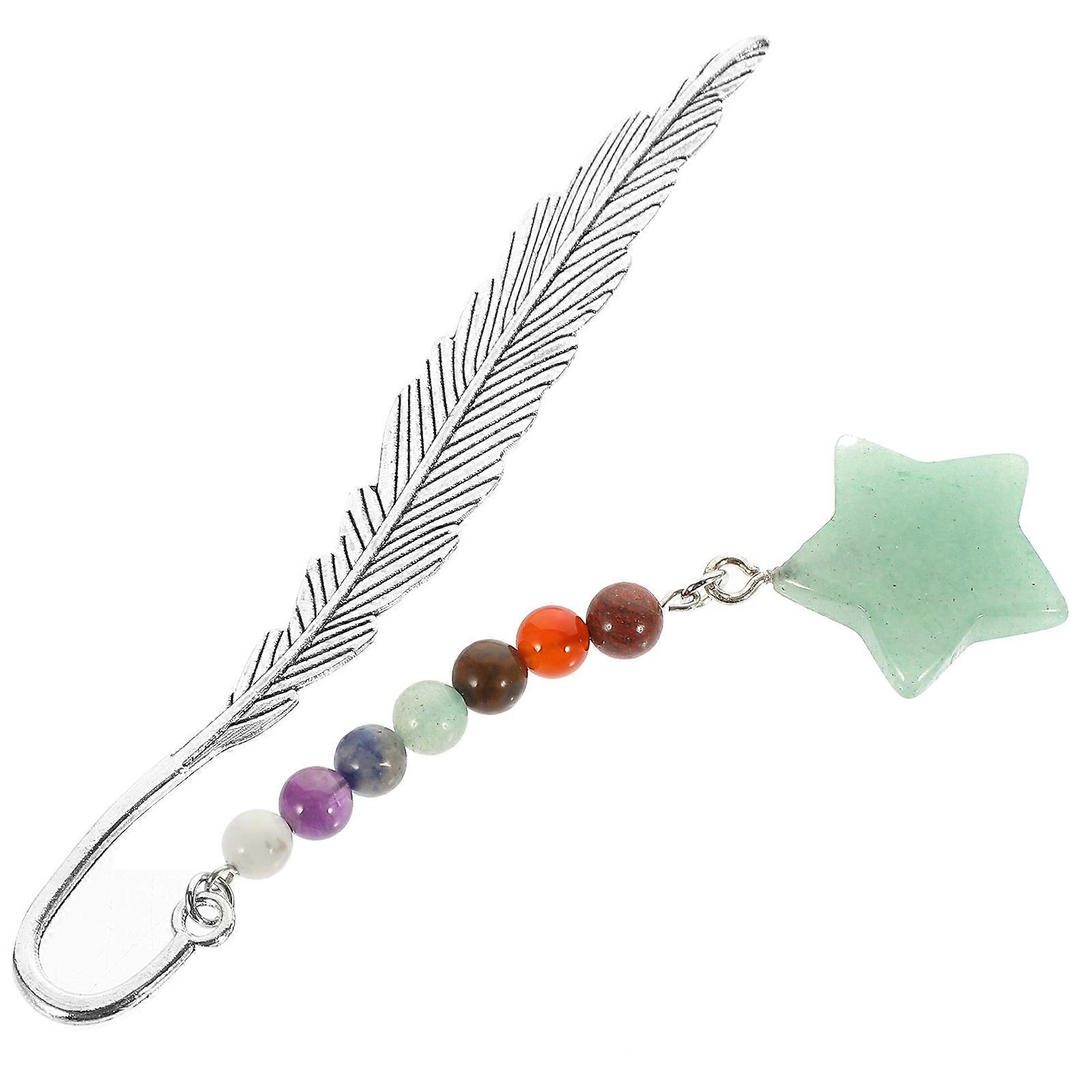 Natural Crystal Bookmark Plume Shape for Reading 2Pcs Set