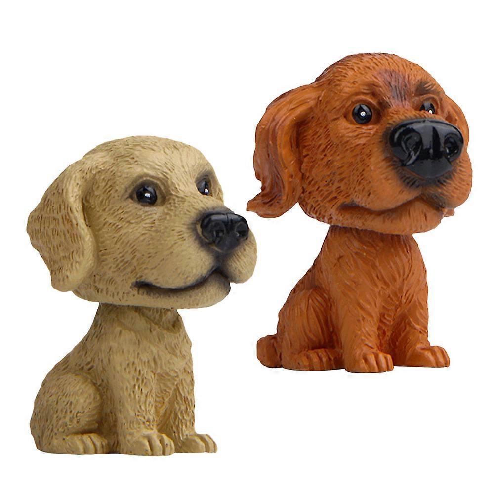Car Dashboard Bobblehead Dog Decoration for Vehicle with 4Pcs Resin Figures