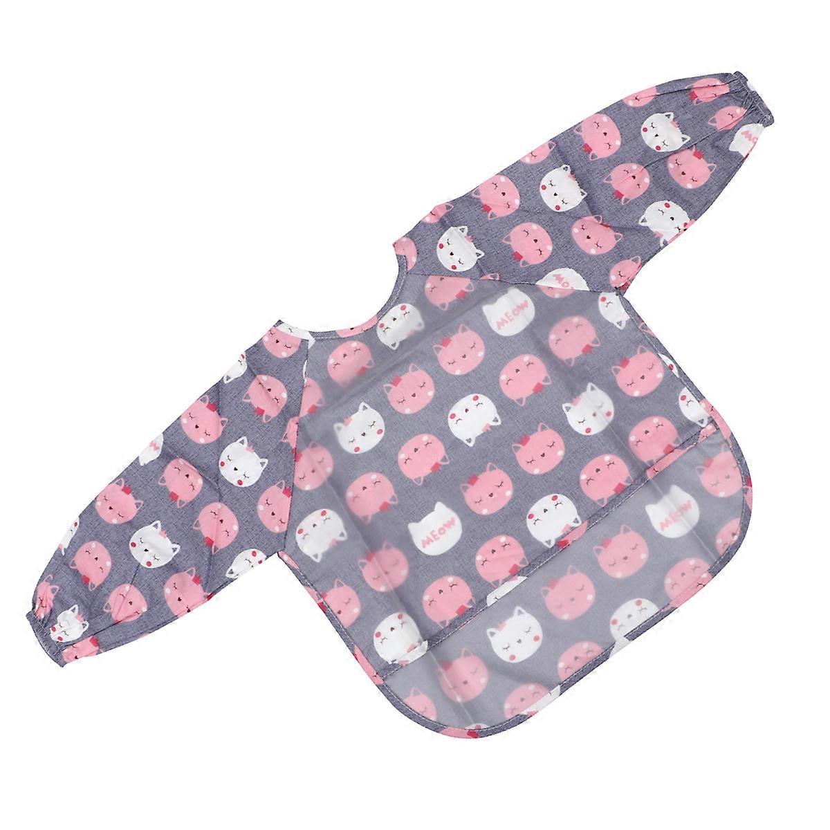 Children Apron for Avoiding Stains with Cat Pattern 1 Piece
